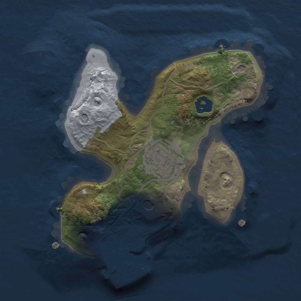 Rust Map: Procedural Map, Size: 1750, Seed: 1354236949, 4 Monuments