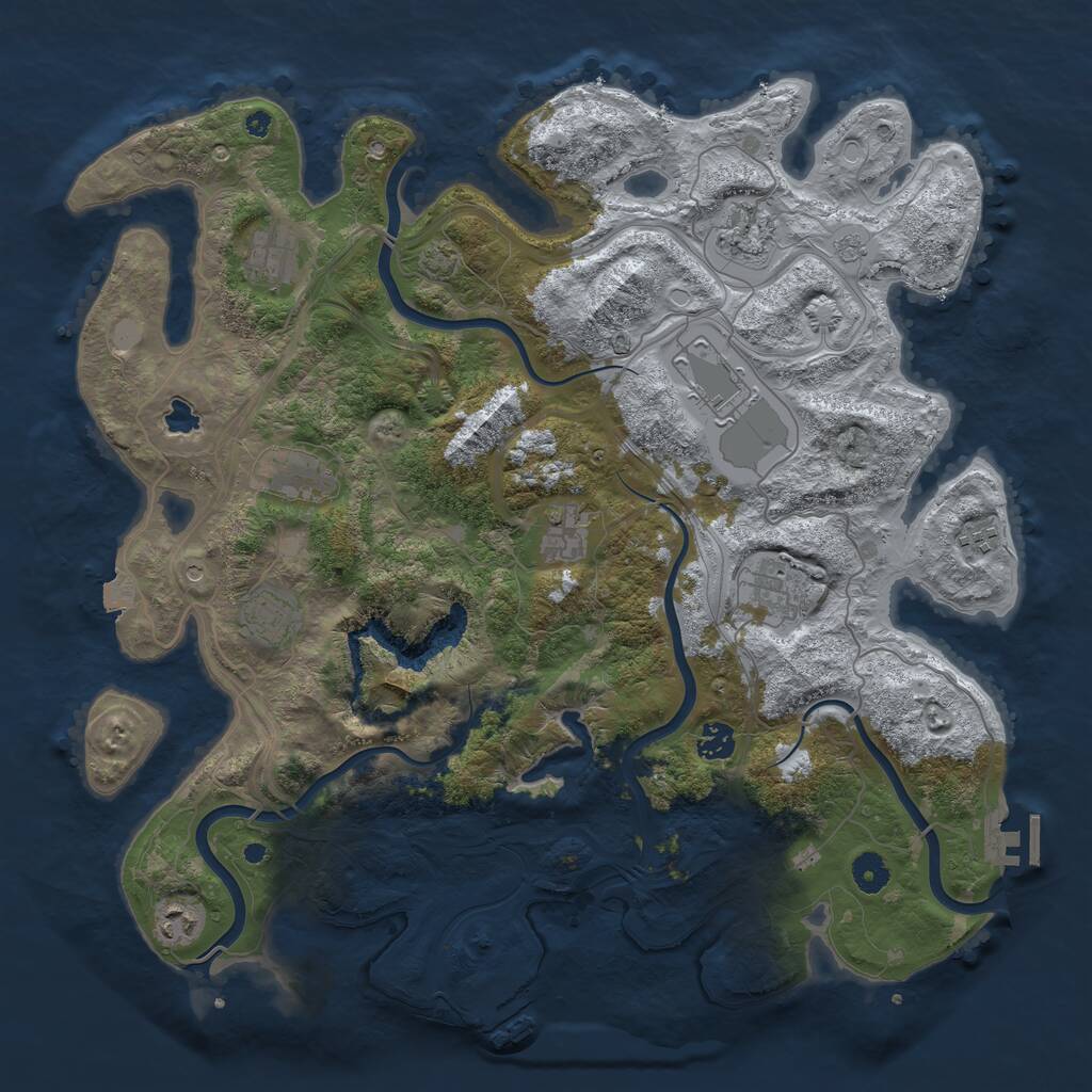 Rust Map: Procedural Map, Size: 4250, Seed: 513063741, 16 Monuments