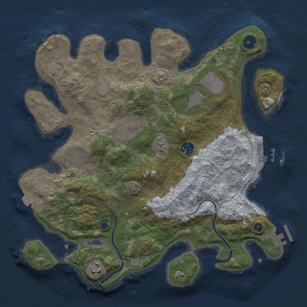 Rust Map: Procedural Map, Size: 3500, Seed: 30208, 11 Monuments