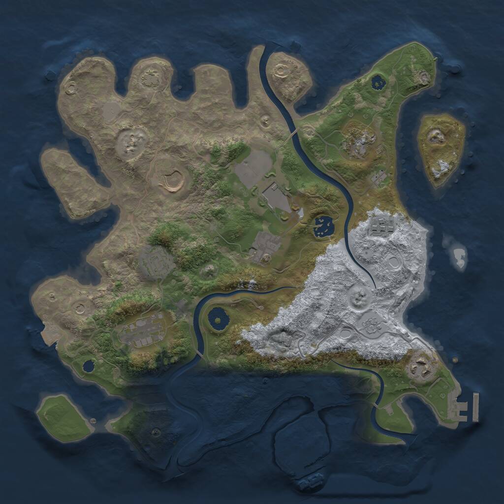 Rust Map: Procedural Map, Size: 3500, Seed: 30208, 15 Monuments