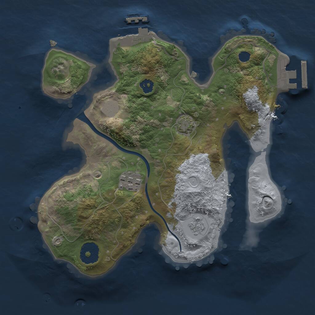 Rust Map: Procedural Map, Size: 2300, Seed: 75193, 6 Monuments