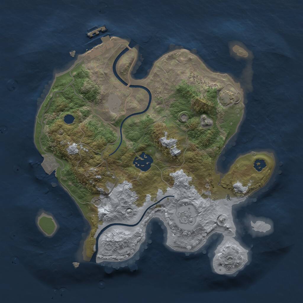 Rust Map: Procedural Map, Size: 2506, Seed: 50000, 6 Monuments