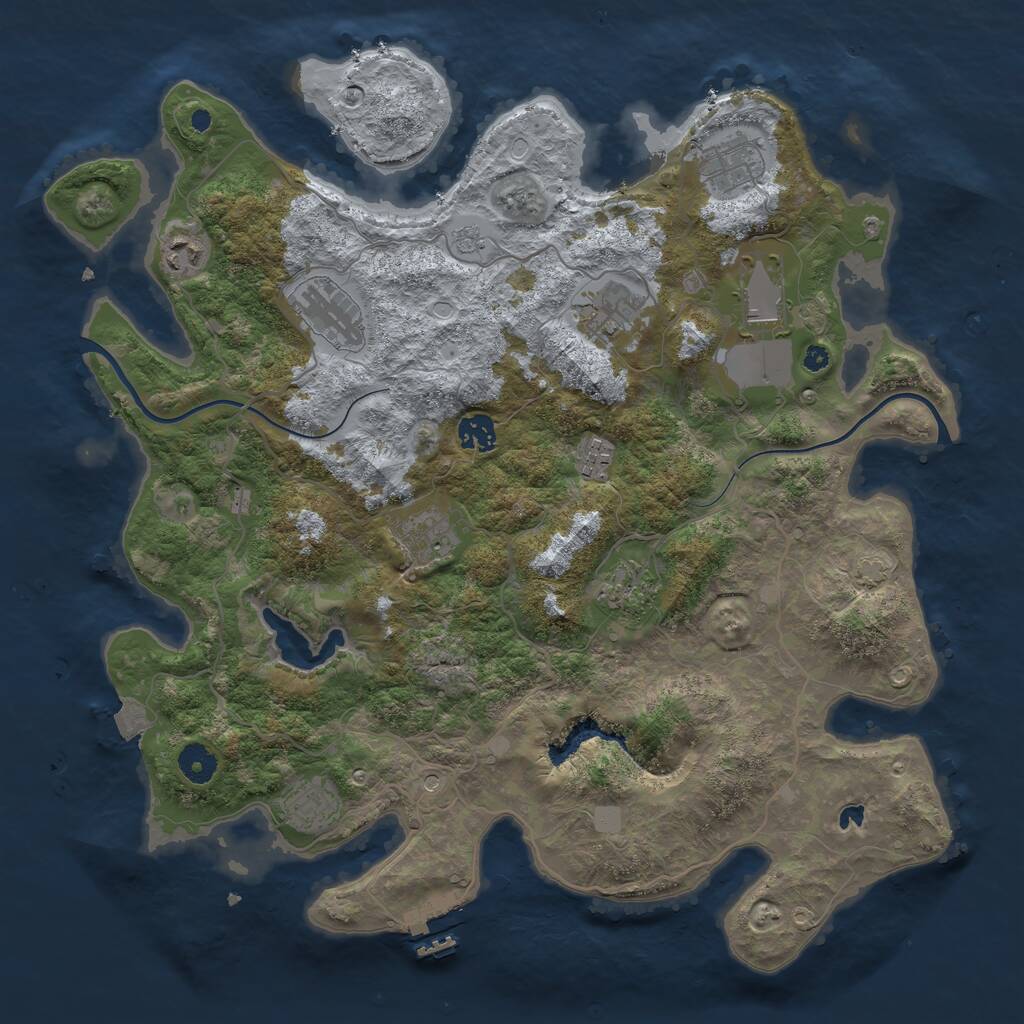 Rust Map: Procedural Map, Size: 4000, Seed: 43166579, 15 Monuments