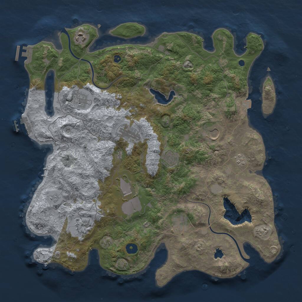 Rust Map: Procedural Map, Size: 4000, Seed: 31554, 15 Monuments
