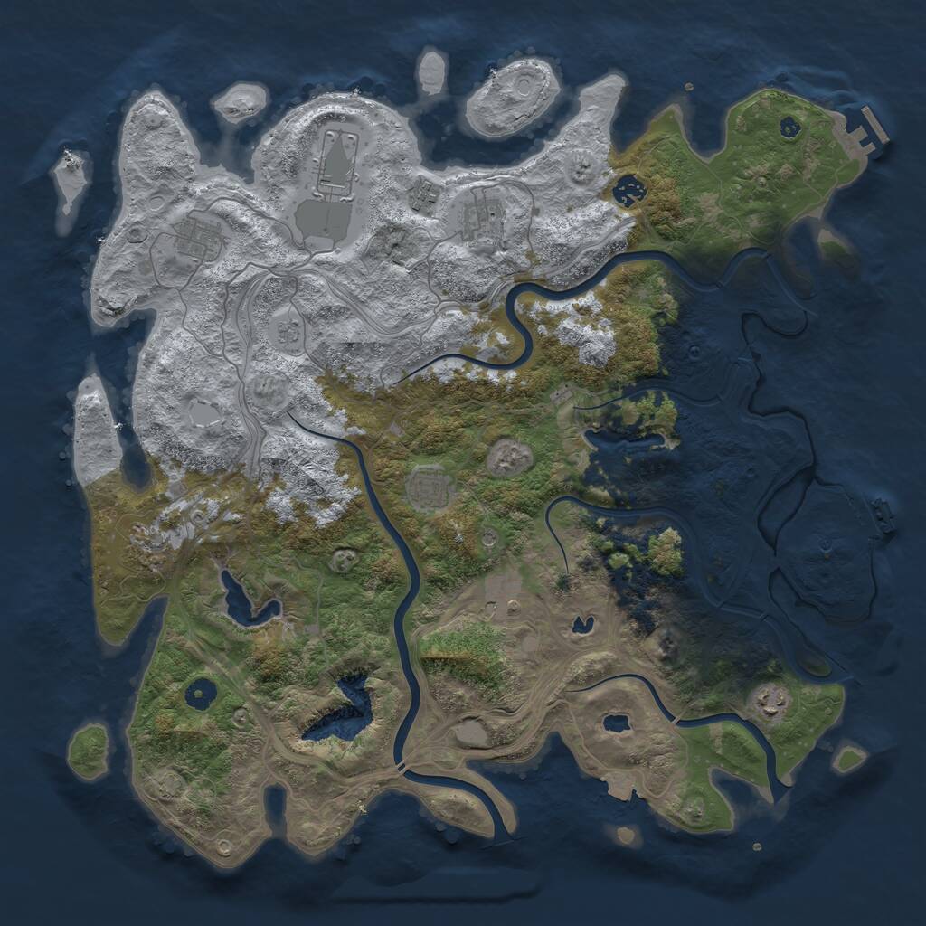 Rust Map: Procedural Map, Size: 4500, Seed: 848103764, 15 Monuments