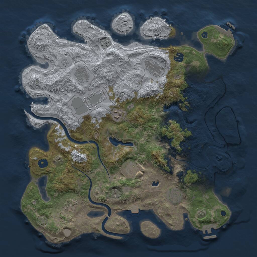 Rust Map: Procedural Map, Size: 4000, Seed: 356674088, 15 Monuments