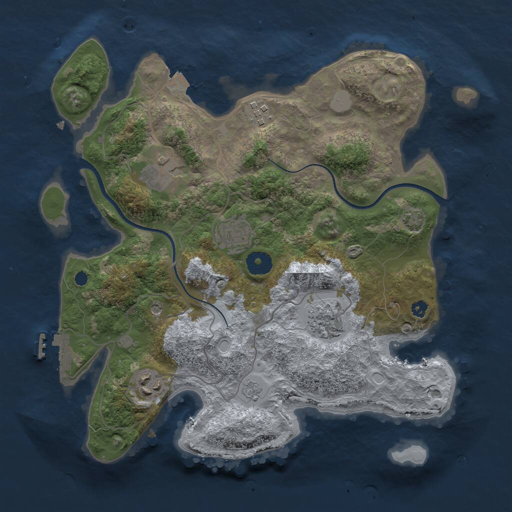 Rust Map: Procedural Map, Size: 3100, Seed: 349022603, 10 Monuments