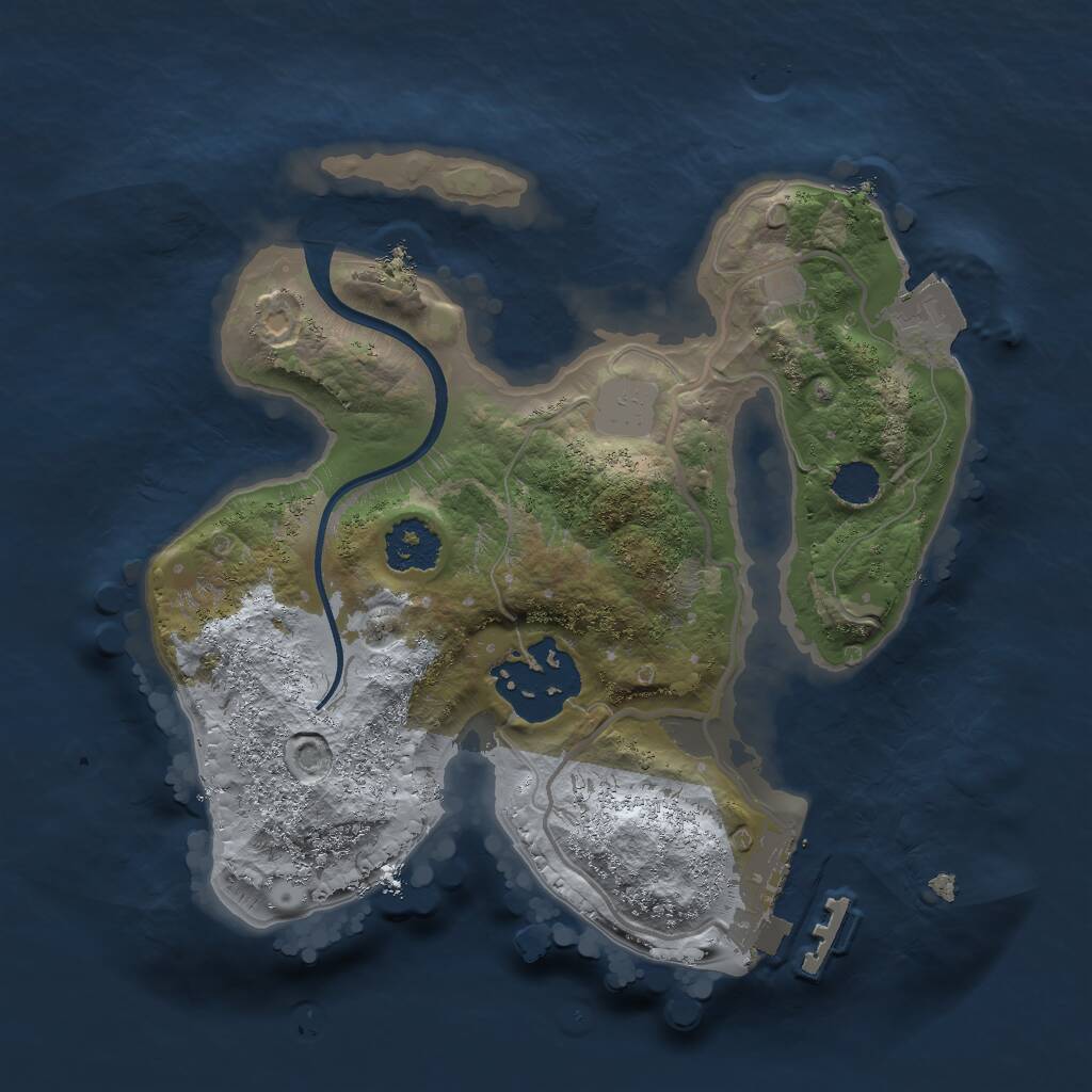 Rust Map: Procedural Map, Size: 2000, Seed: 601445266, 3 Monuments