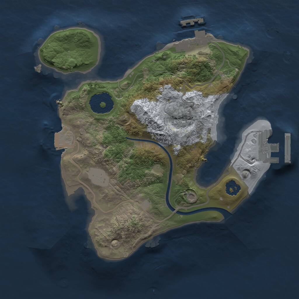 Rust Map: Procedural Map, Size: 2000, Seed: 361398652, 3 Monuments