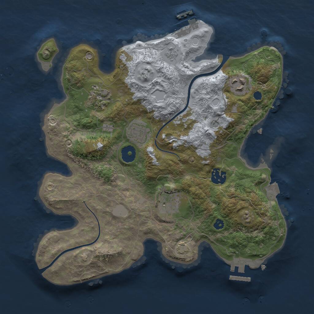 Rust Map: Procedural Map, Size: 3000, Seed: 1382623006, 11 Monuments