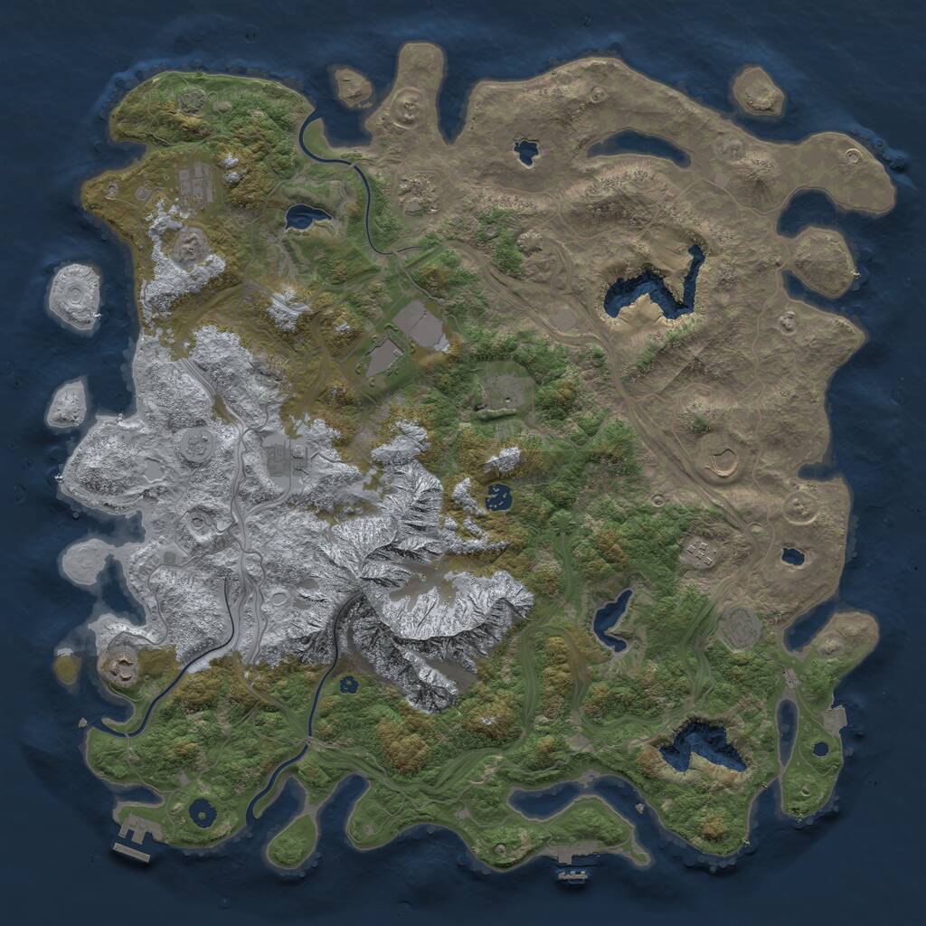 Rust Map: Procedural Map, Size: 5000, Seed: 1613081081, 16 Monuments