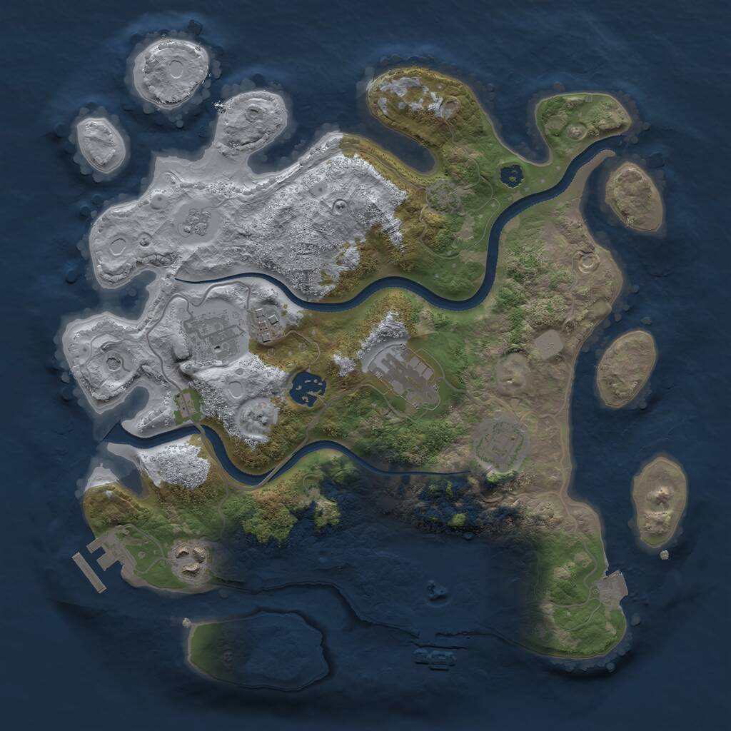 Rust Map: Procedural Map, Size: 3200, Seed: 148967, 12 Monuments