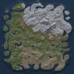 Thumbnail Rust Map: Procedural Map, Size: 5500, Seed: 1054883, 17 Monuments