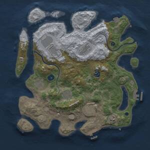 Thumbnail Rust Map: Procedural Map, Size: 3500, Seed: 1088587052, 13 Monuments