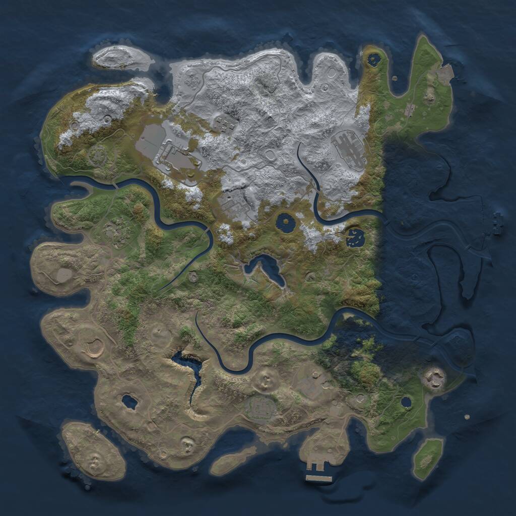 Rust Map: Procedural Map, Size: 4000, Seed: 118493812, 16 Monuments