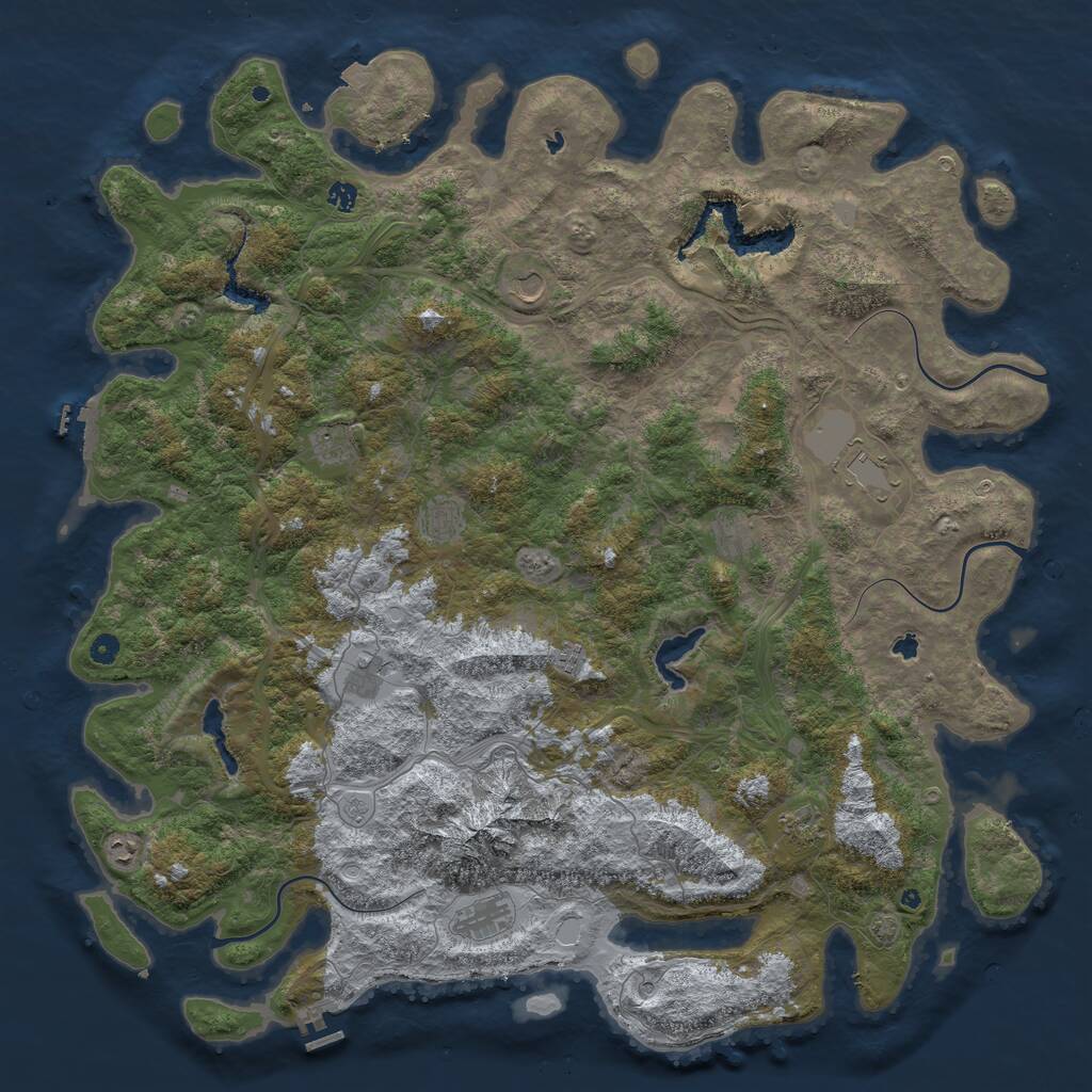 Rust Map: Procedural Map, Size: 5500, Seed: 1900502, 17 Monuments
