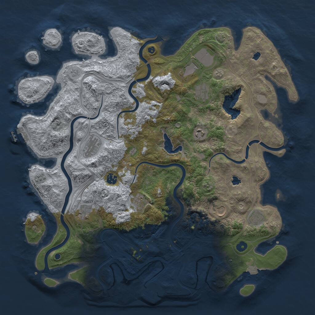 Rust Map: Procedural Map, Size: 4500, Seed: 37462748, 16 Monuments