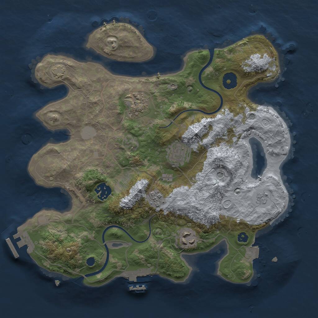 Rust Map: Procedural Map, Size: 3000, Seed: 3572890, 11 Monuments