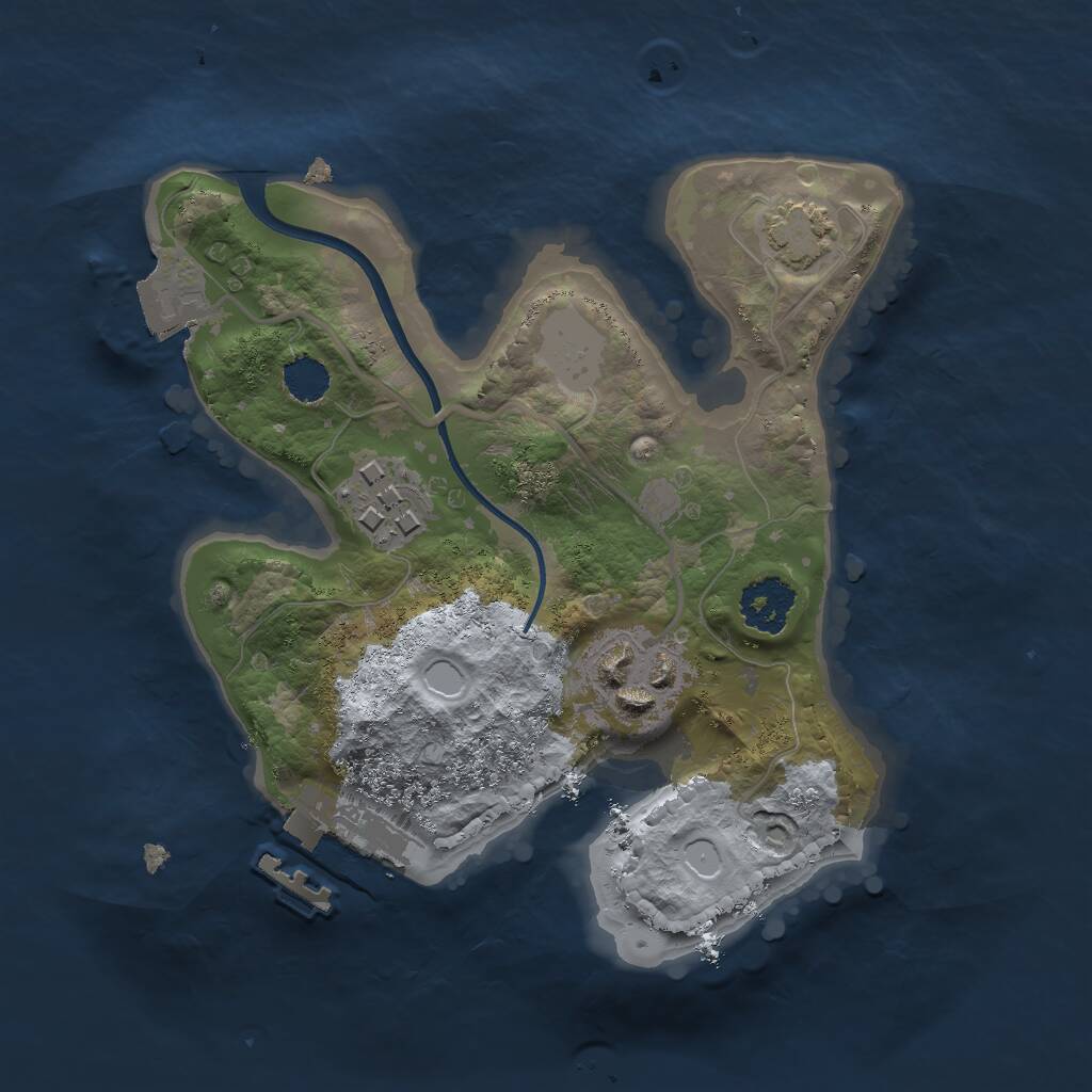 Rust Map: Procedural Map, Size: 2000, Seed: 57157, 5 Monuments