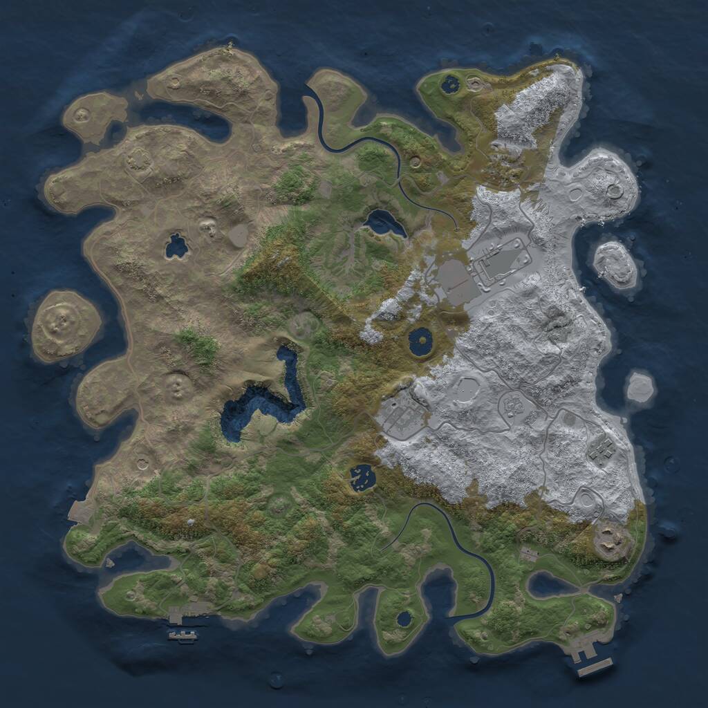 Rust Map: Procedural Map, Size: 4000, Seed: 156487463, 12 Monuments
