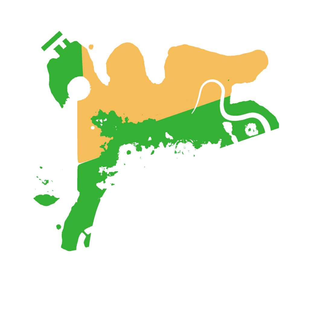 Biome Rust Map: Procedural Map, Size: 2500, Seed: 55211