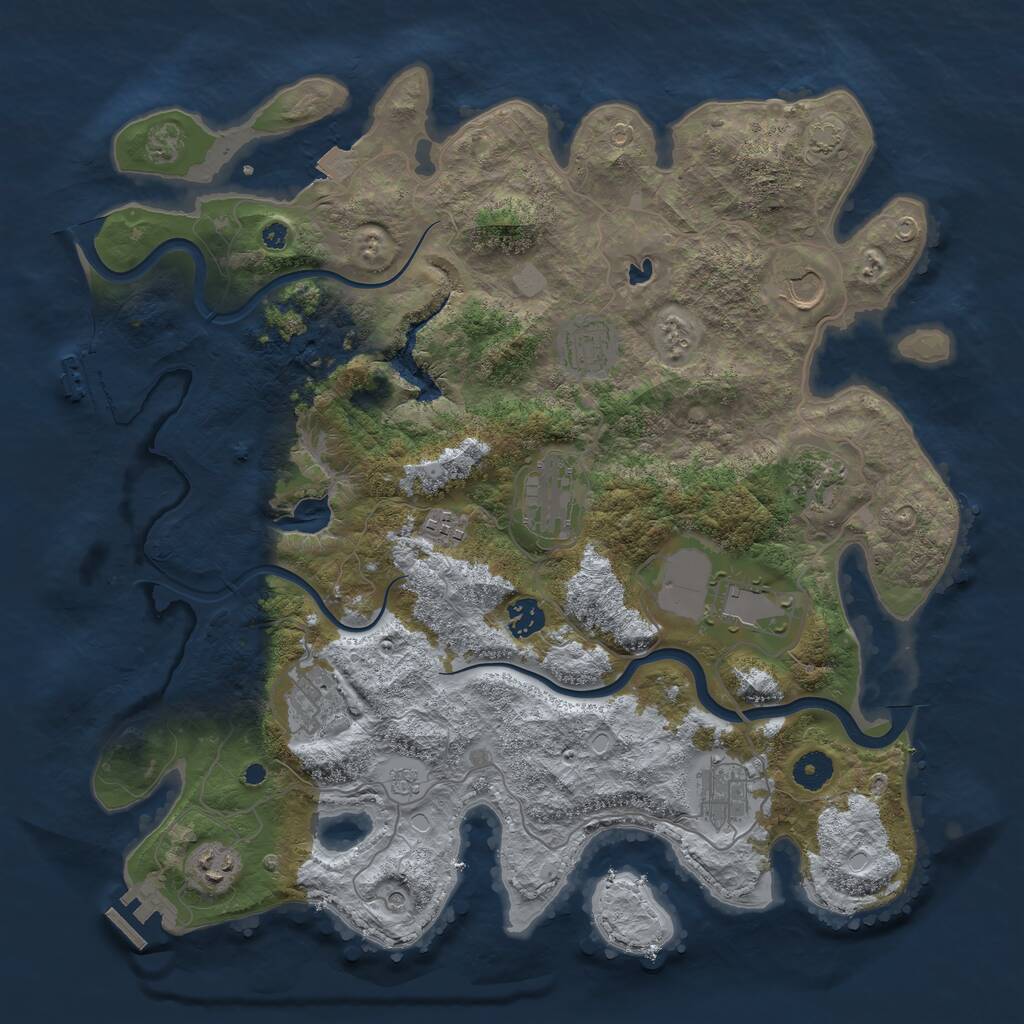 Rust Map: Procedural Map, Size: 4000, Seed: 1652536151, 16 Monuments