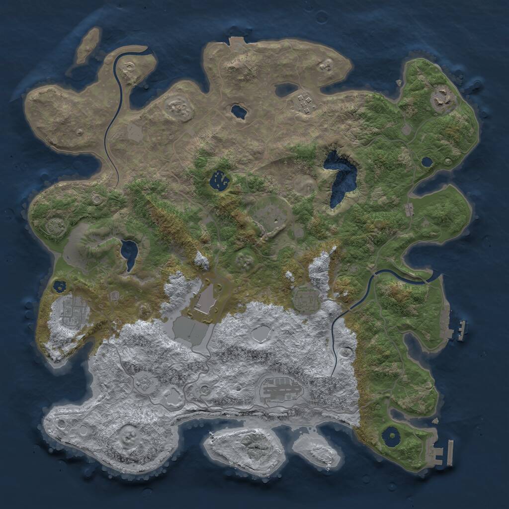 Rust Map: Procedural Map, Size: 4000, Seed: 700000, 14 Monuments