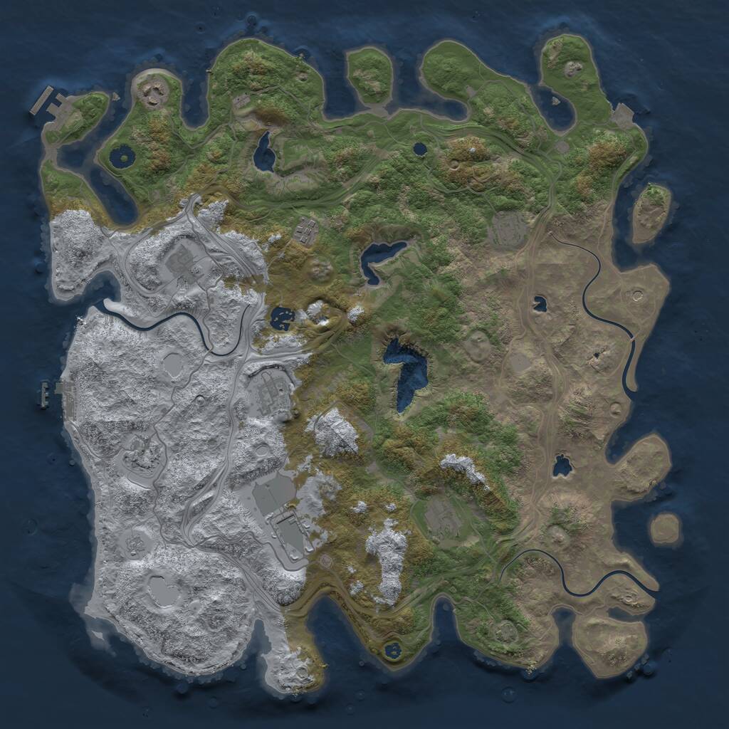 Rust Map: Procedural Map, Size: 4500, Seed: 9009, 15 Monuments