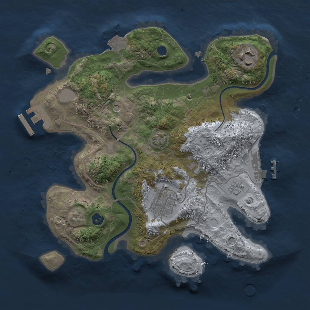Rust Map: Procedural Map, Size: 2600, Seed: 394967600, 8 Monuments