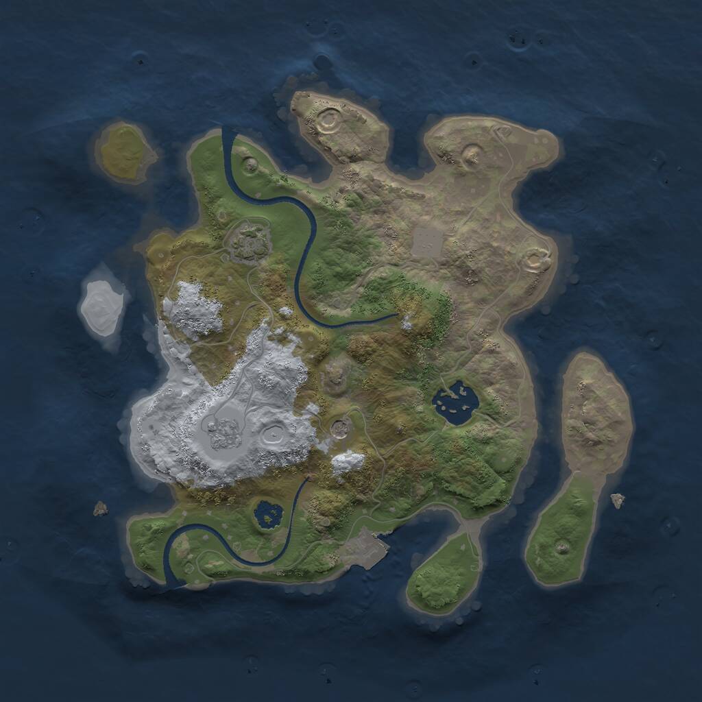 Rust Map: Procedural Map, Size: 2500, Seed: 1613081081, 5 Monuments