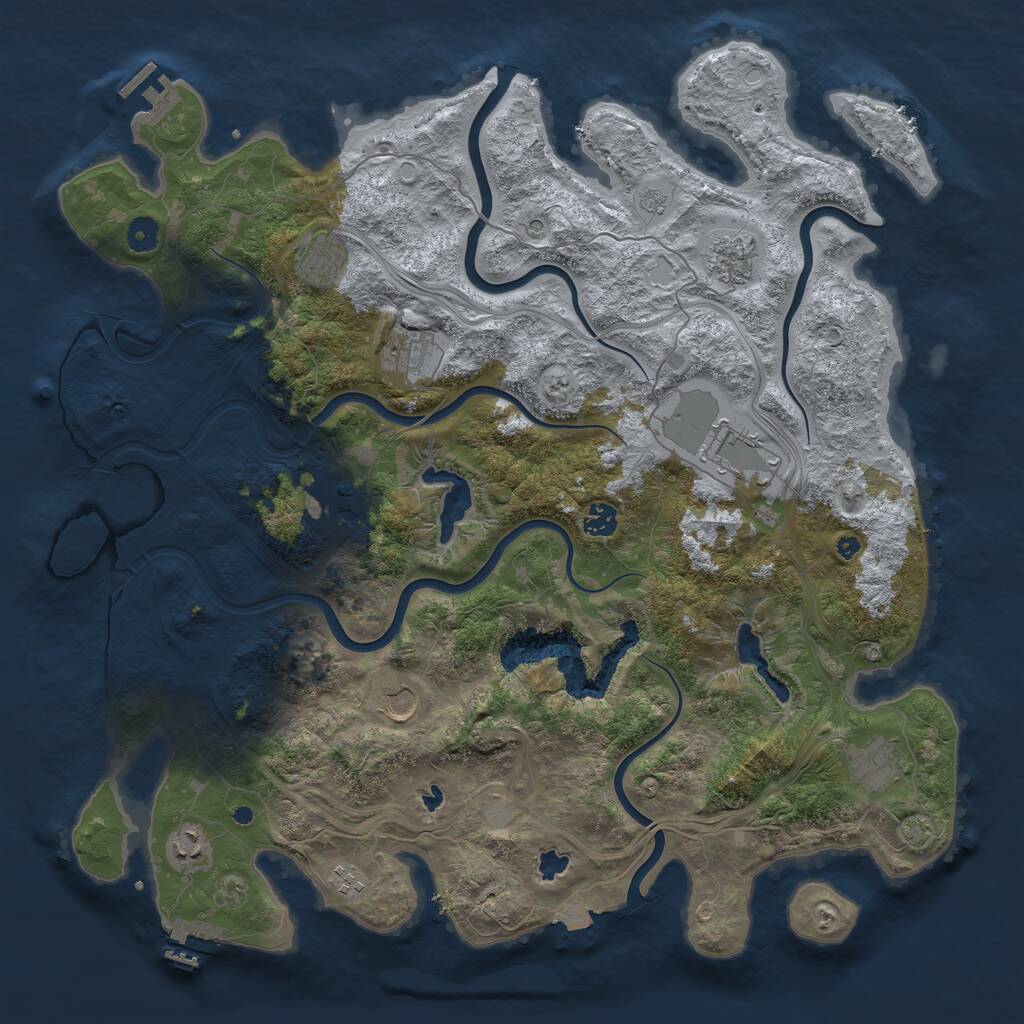 Rust Map: Procedural Map, Size: 4500, Seed: 7456747, 16 Monuments