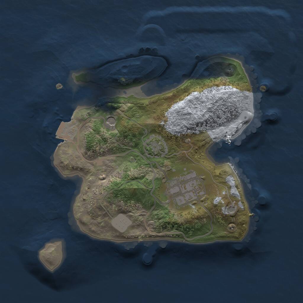 Rust Map: Procedural Map, Size: 2000, Seed: 117, 4 Monuments