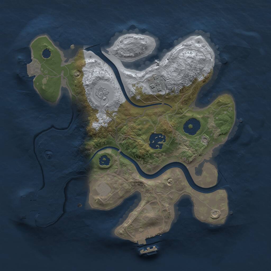Rust Map: Procedural Map, Size: 2450, Seed: 400, 6 Monuments