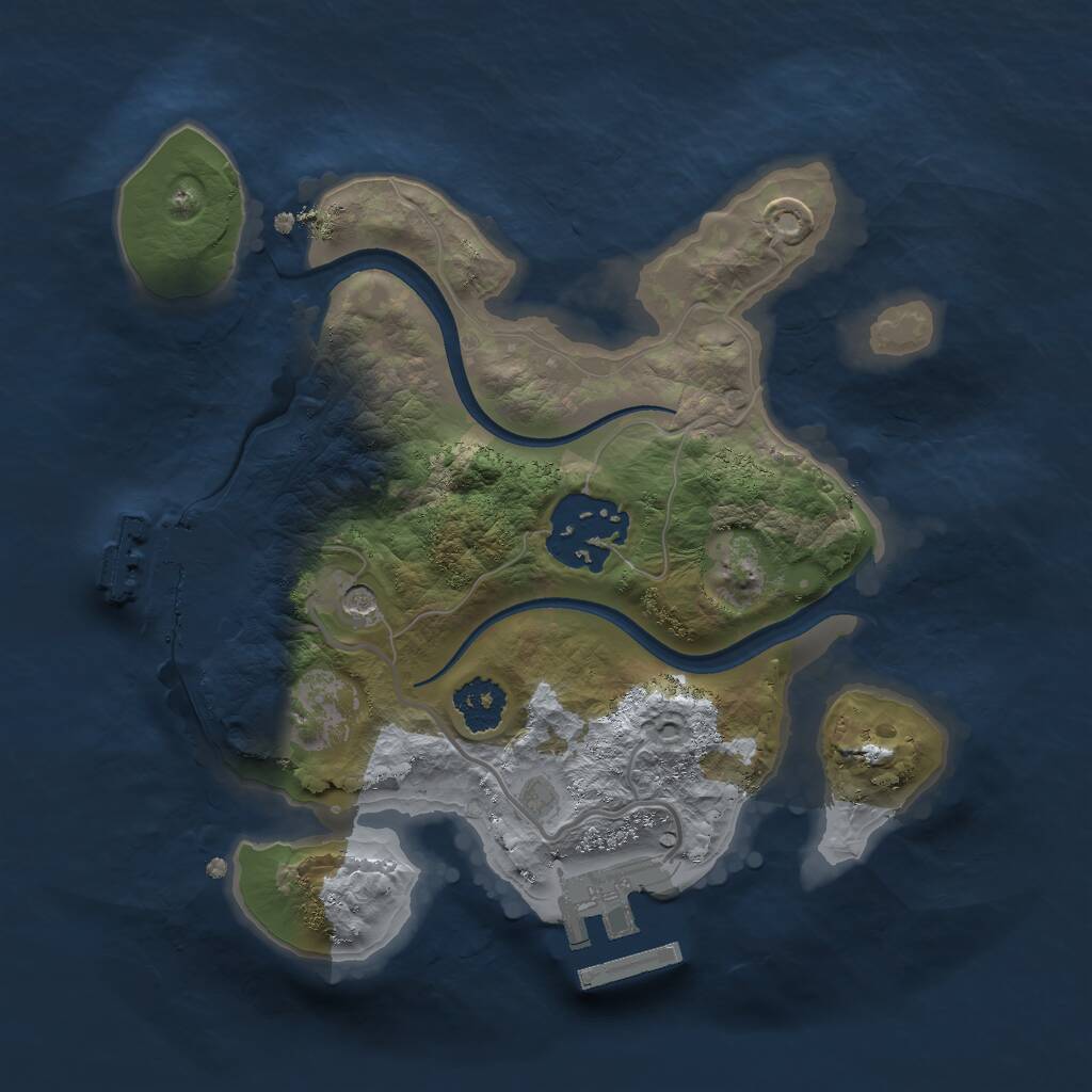 Rust Map: Procedural Map, Size: 2100, Seed: 512471, 5 Monuments