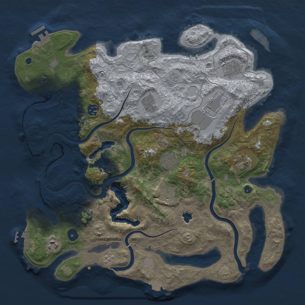 Rust Map: Procedural Map, Size: 4000, Seed: 811313156, 15 Monuments