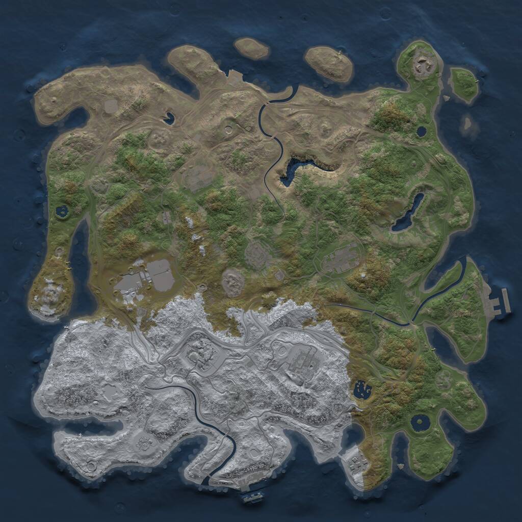 Rust Map: Procedural Map, Size: 4250, Seed: 10930606, 15 Monuments