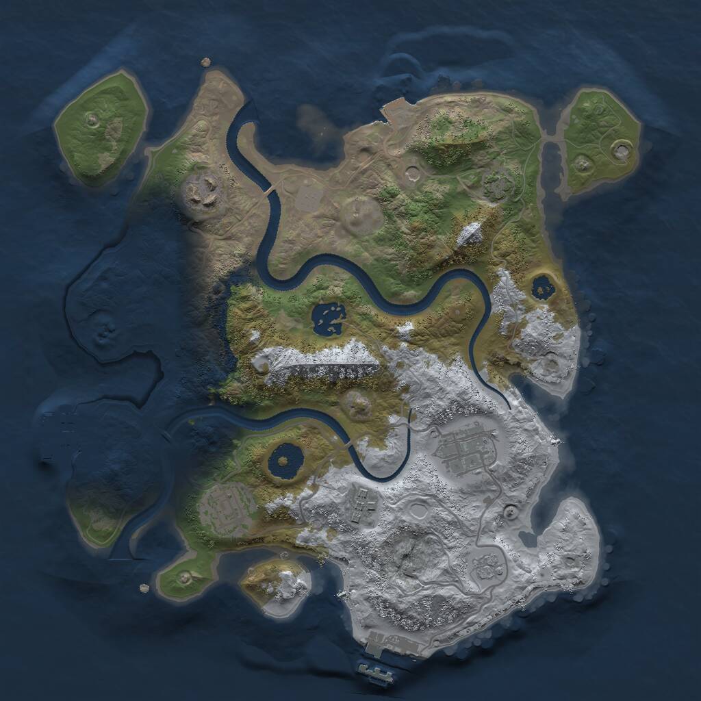 Rust Map: Procedural Map, Size: 3000, Seed: 569421682, 11 Monuments