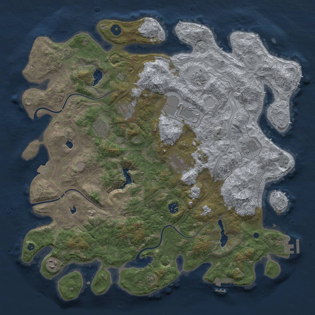 Rust Map: Procedural Map, Size: 4500, Seed: 1672832945, 15 Monuments