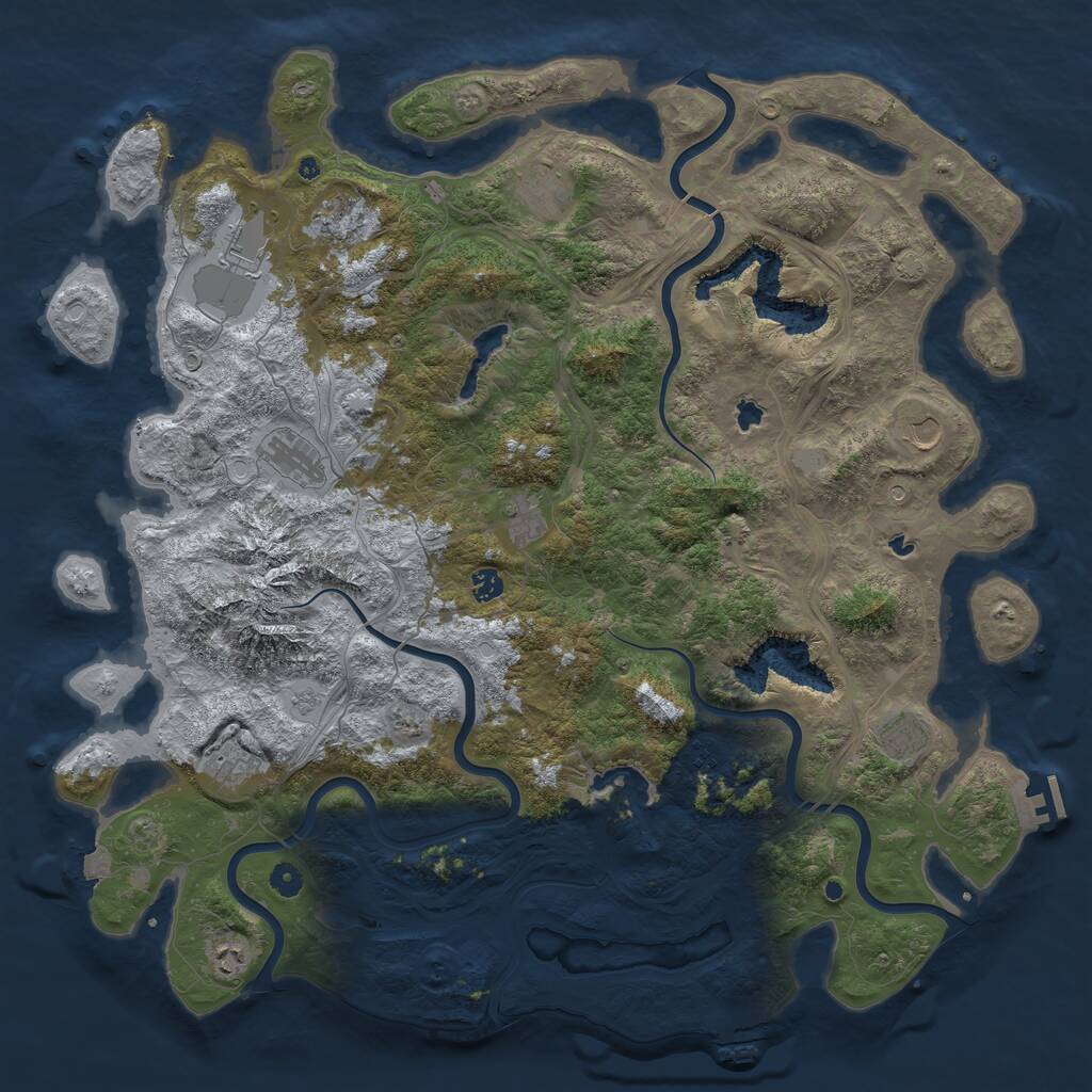 Rust Map: Procedural Map, Size: 5000, Seed: 374105017, 17 Monuments