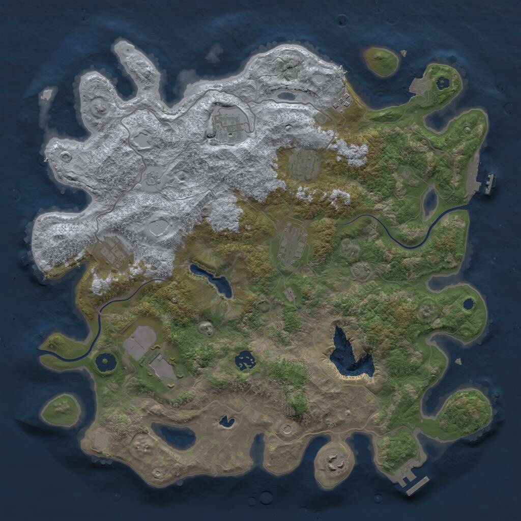Rust Map: Procedural Map, Size: 4000, Seed: 675684881, 14 Monuments