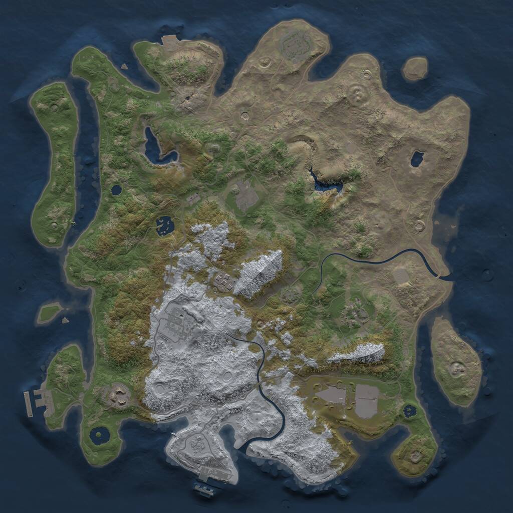 Rust Map: Procedural Map, Size: 4000, Seed: 3524912, 14 Monuments
