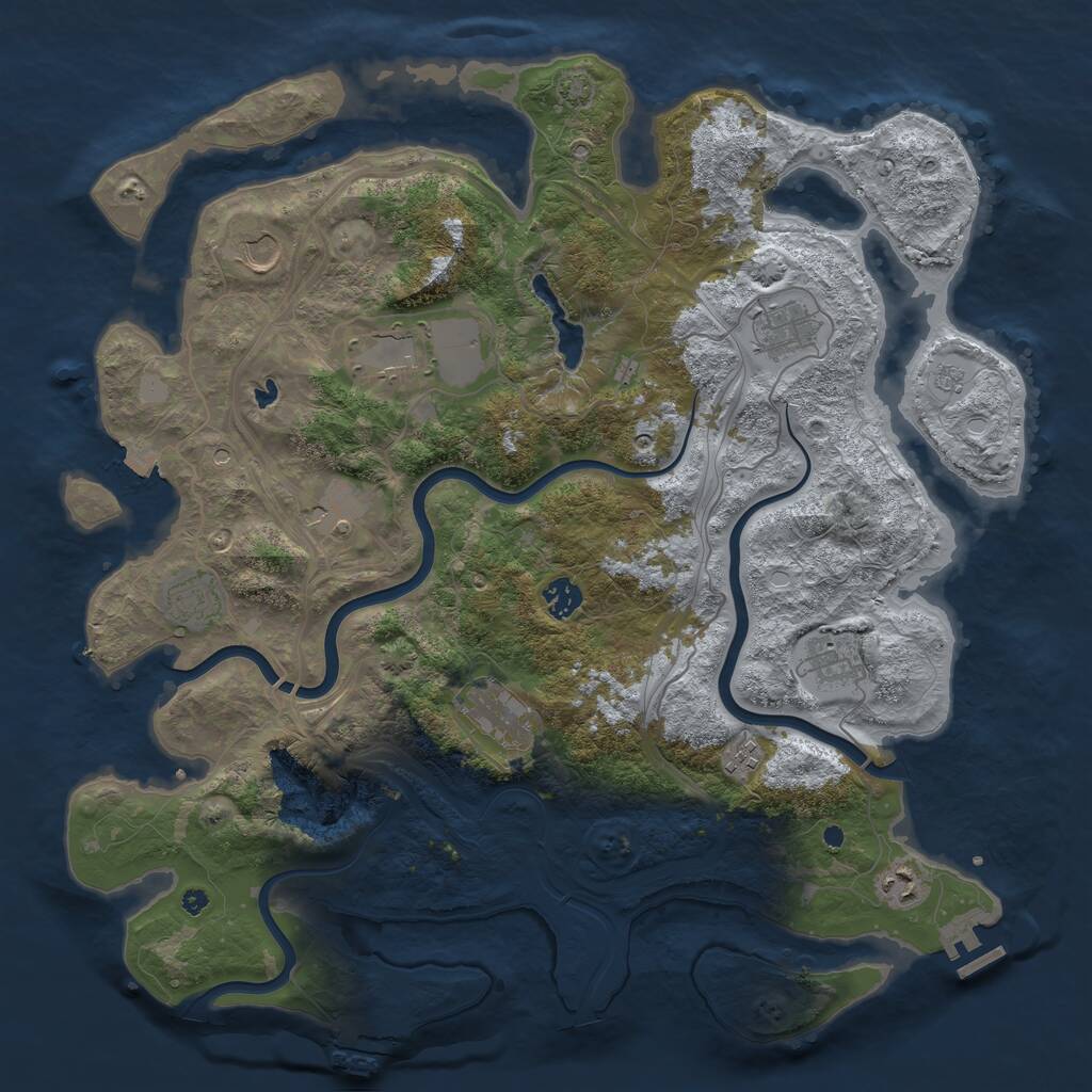 Rust Map: Procedural Map, Size: 4250, Seed: 35121016, 16 Monuments