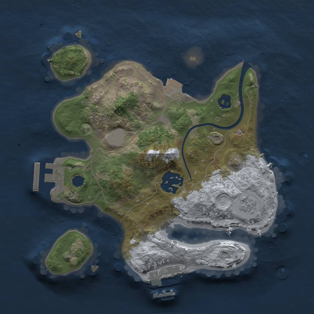 Rust Map: Procedural Map, Size: 2200, Seed: 41355449, 5 Monuments
