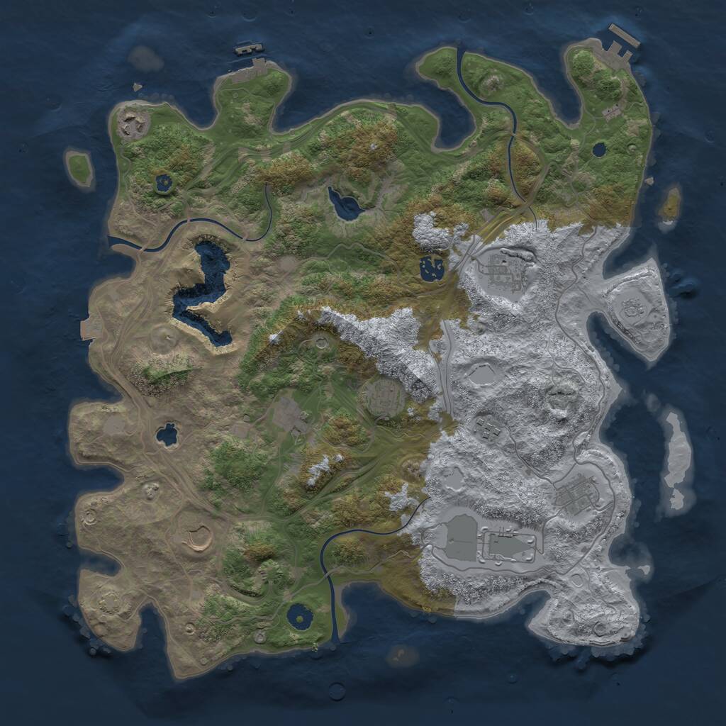 Rust Map: Procedural Map, Size: 4250, Seed: 637248376, 15 Monuments