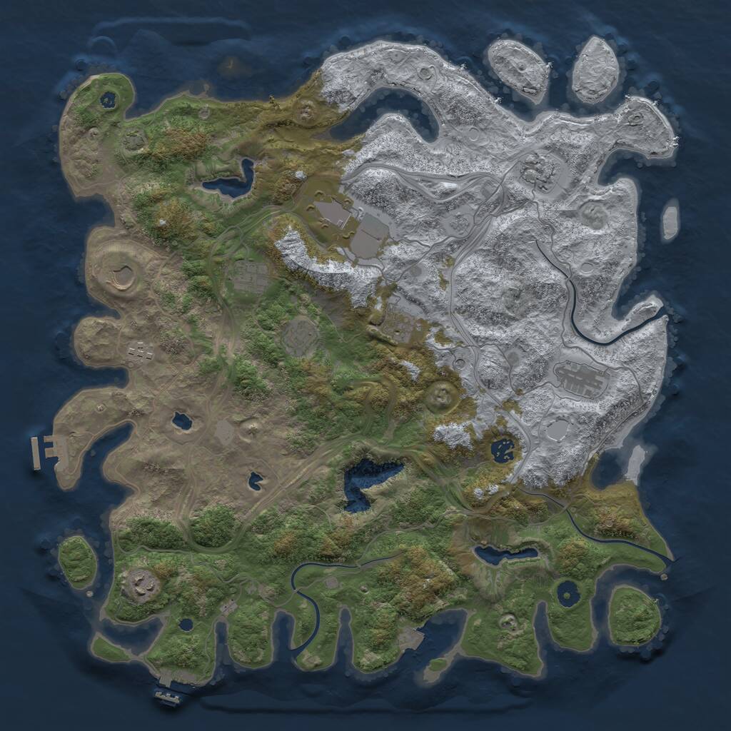 Rust Map: Procedural Map, Size: 4500, Seed: 1703237339, 16 Monuments