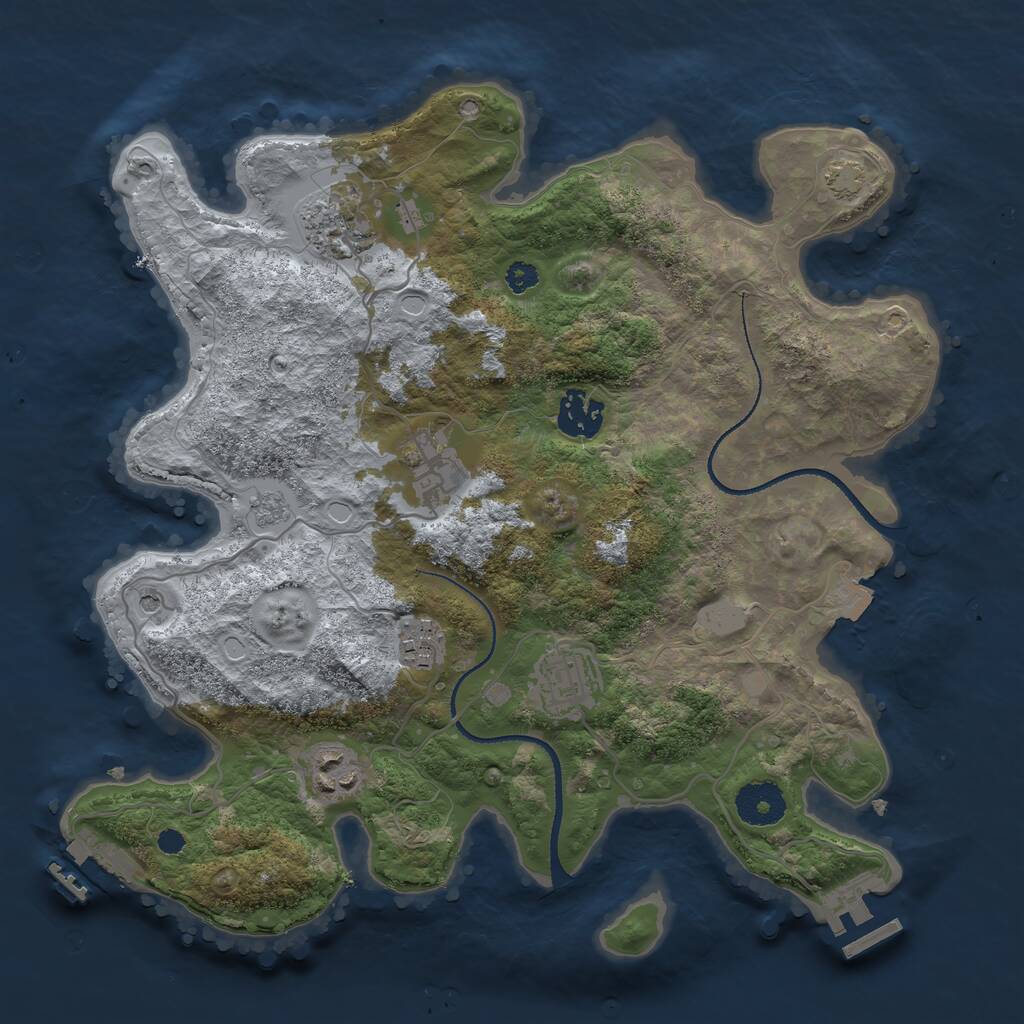 Rust Map: Procedural Map, Size: 3250, Seed: 6988, 12 Monuments