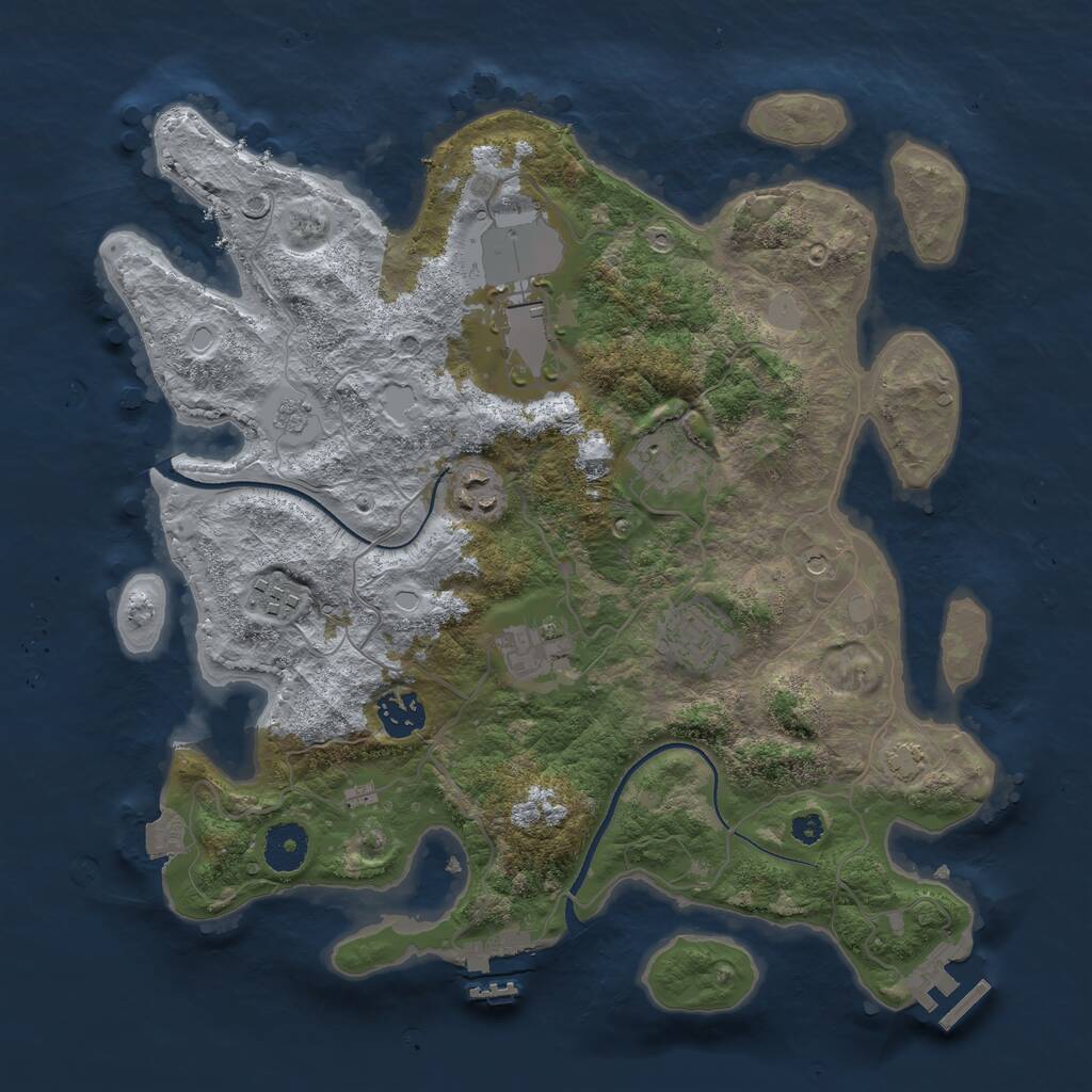 Rust Map: Procedural Map, Size: 3500, Seed: 631950966, 13 Monuments