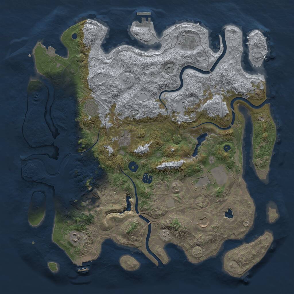 Rust Map: Procedural Map, Size: 4300, Seed: 45172214, 16 Monuments