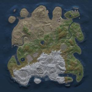 Thumbnail Rust Map: Procedural Map, Size: 3500, Seed: 11777056, 15 Monuments
