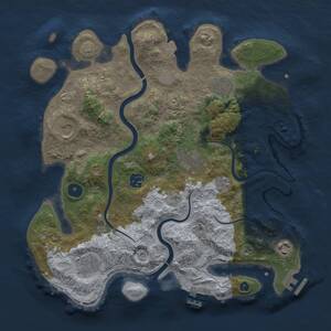 Thumbnail Rust Map: Procedural Map, Size: 3500, Seed: 11777056, 12 Monuments